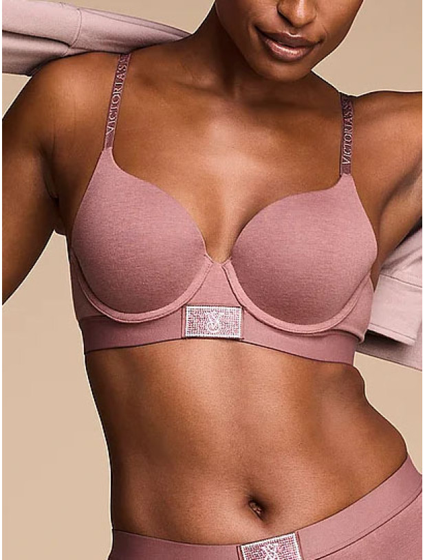Комплект Білизни Victoria's Secret The T-shirt Shine Patch Push-Up Perfect Shape Bra & Logo Cotton Shine Patch Thong Panty_4