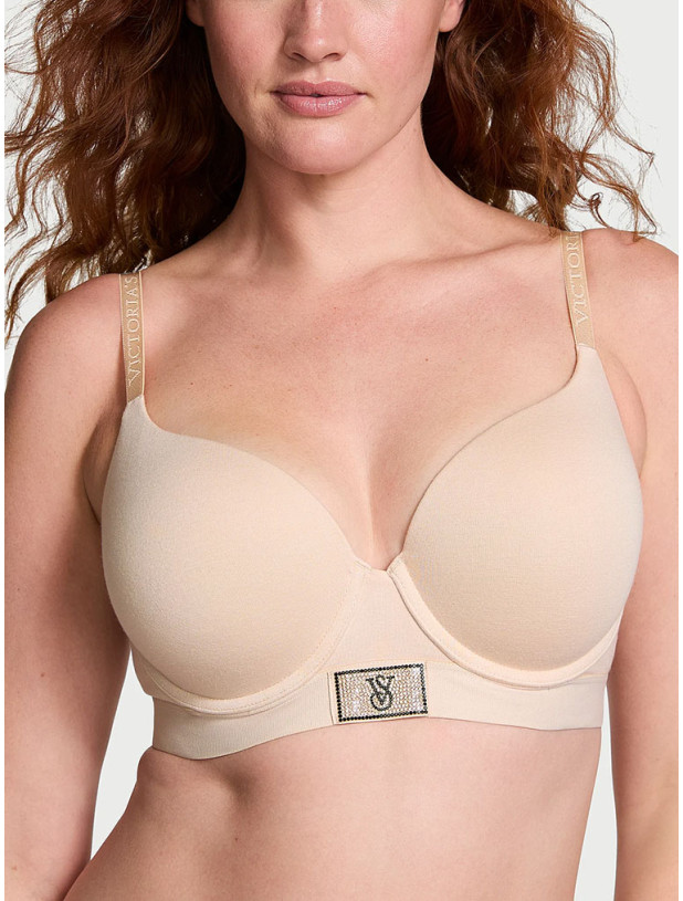 Комплект Білизни Victoria's Secret The T-shirt Shine Patch Push-Up Perfect Shape Bra & Logo Cotton Shine Patch Thong Panty_6