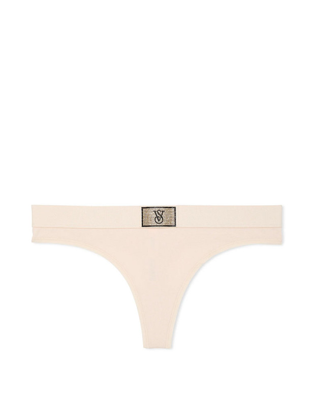 Комплект Білизни Victoria's Secret The T-shirt Shine Patch Lightly Lined Demi Bra & Logo Cotton Shine Patch Thong Panty_6