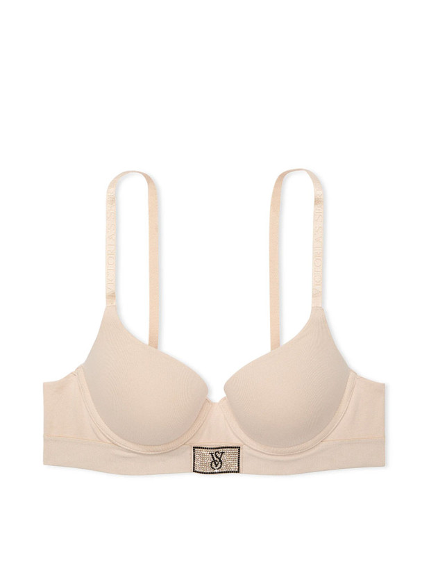 Комплект Білизни Victoria's Secret The T-shirt Shine Patch Push-Up Perfect Shape Bra & Logo Cotton Shine Patch Thong Panty_4