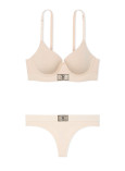 Комплект Білизни Victoria's Secret The T-shirt Shine Patch Lightly Lined Demi Bra & Logo Cotton Shine Patch Thong Panty_2