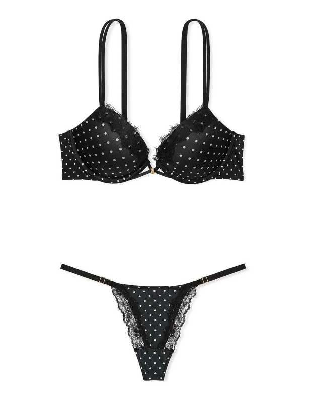 Комплект Білизни Пуш-ап Victoria's Secret Very Sexy Push-Up Bra & Lace-Trim High-Leg Adjustable V-String Panty_8