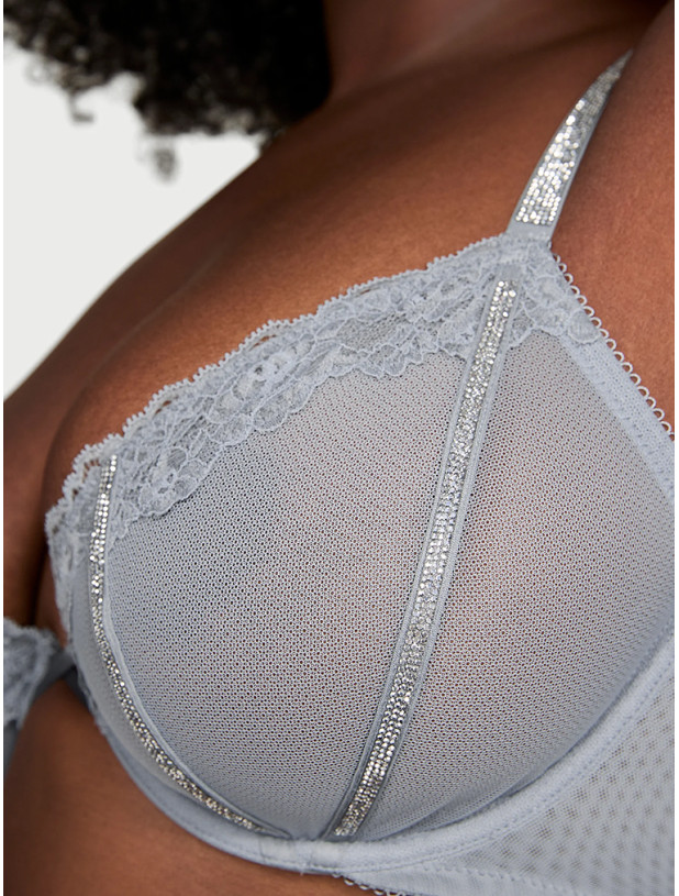 Комплект Білизни Victoria's Secret Very Sexy Sheer Shine Rose Unlined Low-Cut Demi Bra & Very Sexy Sheer Shine Rose String Bikini Panty_4