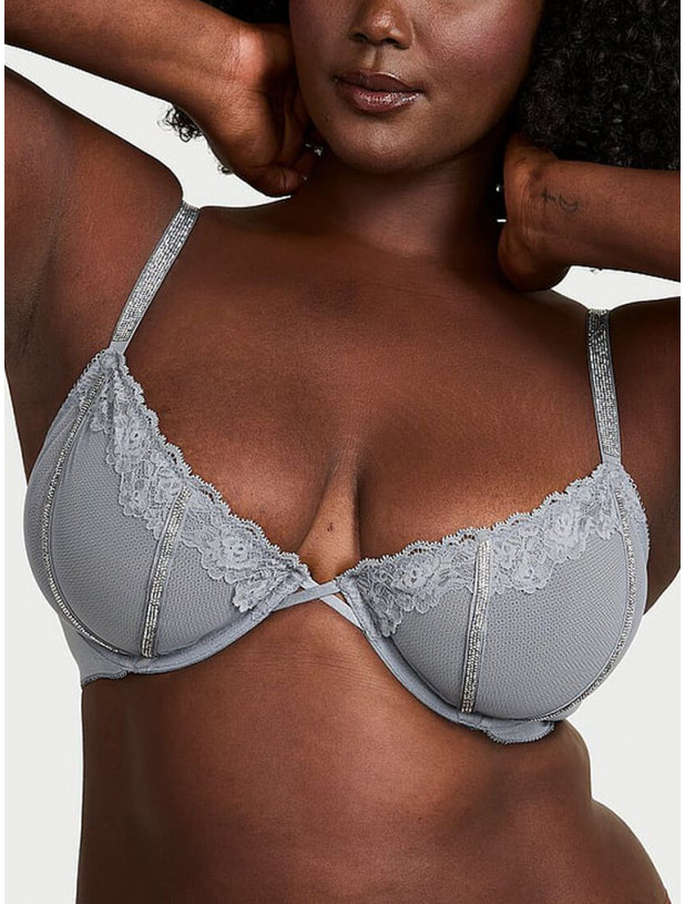 Комплект Білизни Victoria's Secret Very Sexy Sheer Shine Rose Unlined Low-Cut Demi Bra & Very Sexy Sheer Shine Rose String Bikini Panty_3