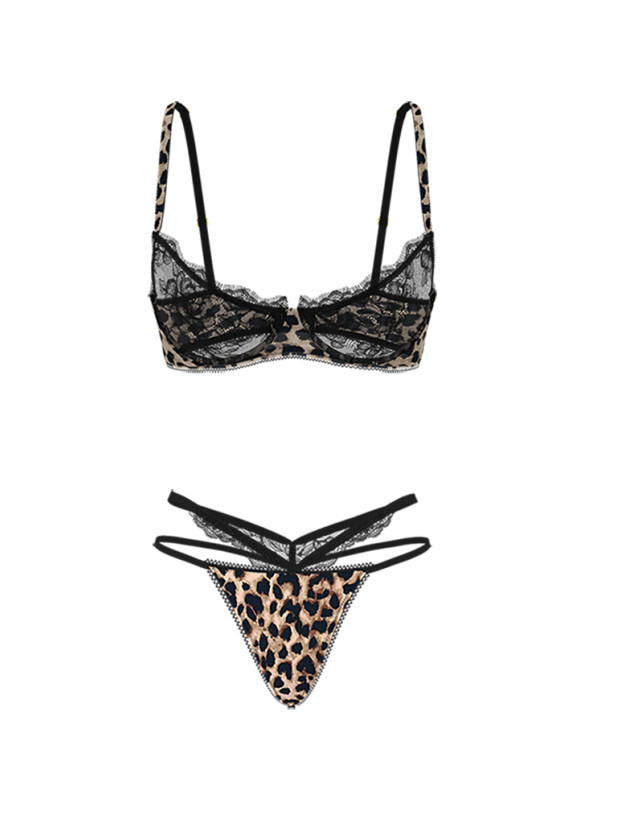 Комплект Білизни Victoria's Secret Very Sexy Rose Lace & Satin Unlined Plunge Demi Bra & Very Sexy Rose Lace-Trim Strappy Cut-Out V-String Panty_8