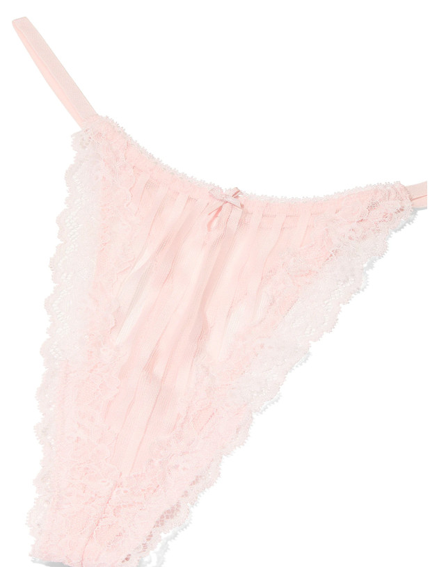 Комплект Белья с Кружевом Victoria's Secret Sexy Tee Sheer Heritage Unlined Demi Bra Top & Lacie Sheer Heritage String Thong Panty_6