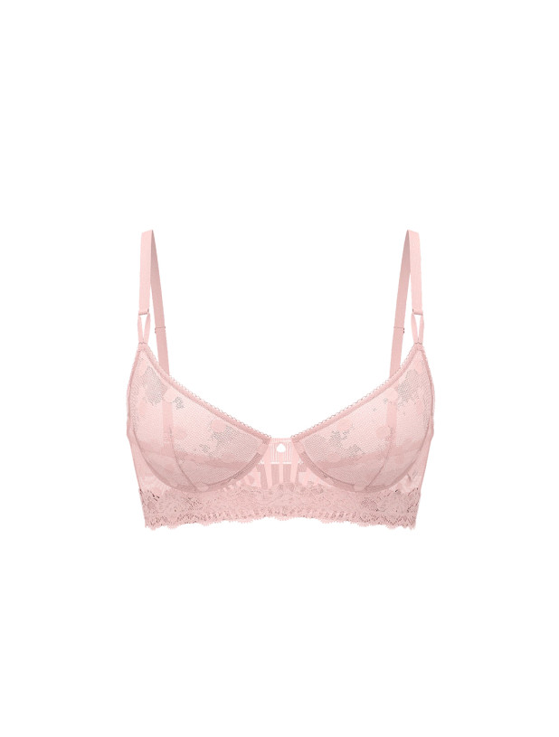 Комплект Белья с Кружевом Victoria's Secret Sexy Tee Sheer Heritage Unlined Demi Bra Top & Lacie Sheer Heritage String Thong Panty_3