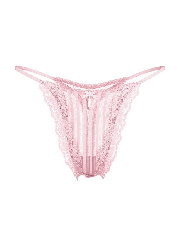 Комплект Белья с Кружевом Victoria's Secret Sexy Tee Sheer Heritage Unlined Demi Bra Top & Lacie Sheer Heritage String Thong Panty_5
