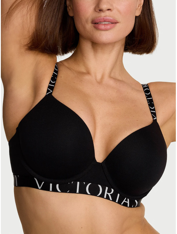 Комплект Білизни Пуш-ап Victoria's Secret The T-shirt Perfect Shape Cotton Logo Push-Up Bra & Logo Cotton Brief Panty_2