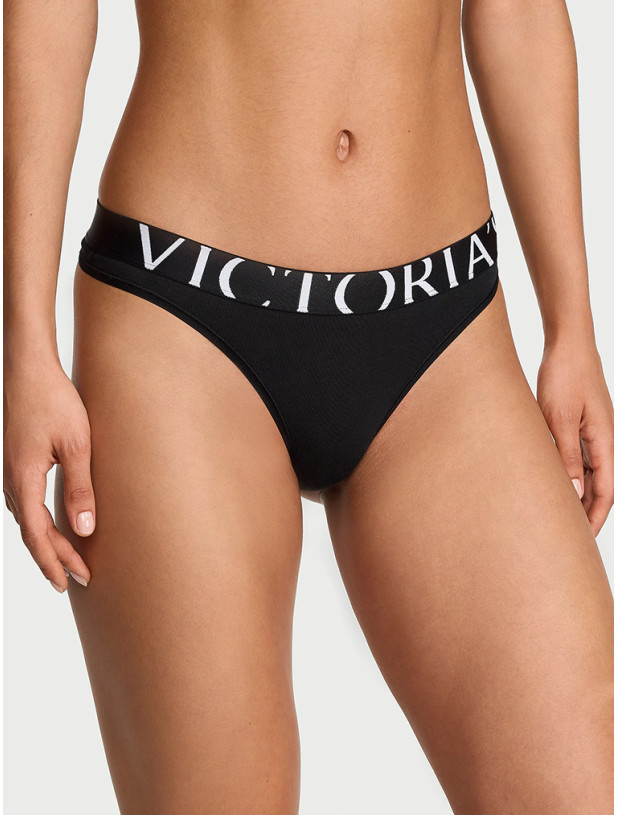 Комплект Білизни Пуш-ап Victoria's Secret The T-shirt Perfect Shape Cotton Logo Push-Up Bra & Logo Cotton Thong Panty_3