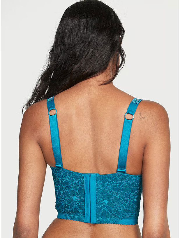 Комплект Білизни зі Стразами Victoria's Secret Very Sexy Shine Strap Lace Push-Up Corset Top & Lace-trim Cheeky Panty_3
