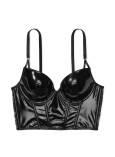 Комплект Білизни Victoria's Secret Very Sexy Midnight Affair Faux Patent Leather Push-Up Corset Top & Midnight Affair Embroidery Brazilian Panty_8