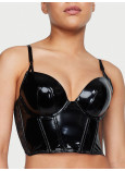 Комплект Білизни Victoria's Secret Very Sexy Midnight Affair Faux Patent Leather Push-Up Corset Top & Midnight Affair Embroidery Brazilian Panty_6