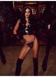 Комплект Білизни Victoria's Secret Very Sexy Midnight Affair Faux Patent Leather Push-Up Corset Top & Midnight Affair Embroidery Brazilian Panty_4