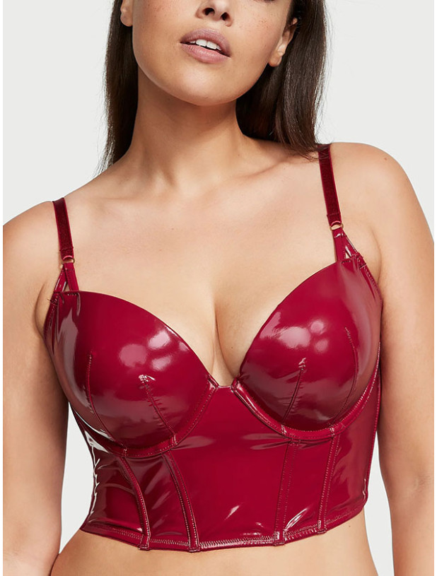 Комплект Білизни Victoria's Secret Very Sexy Midnight Affair Faux Patent Leather Push-Up Corset Top & Midnight Affair Thong Panty_2