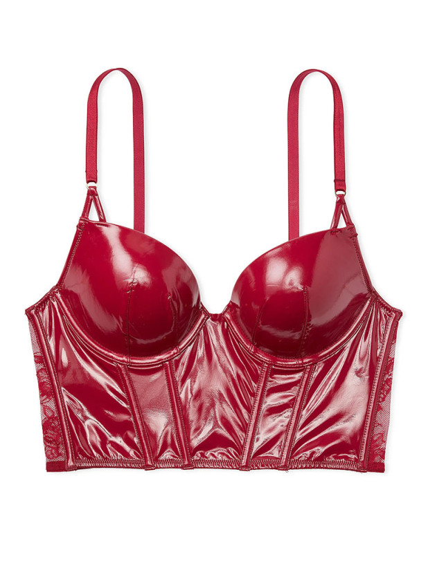 Комплект Білизни Victoria's Secret Very Sexy Midnight Affair Faux Patent Leather Push-Up Corset Top & Midnight Affair Thong Panty_6