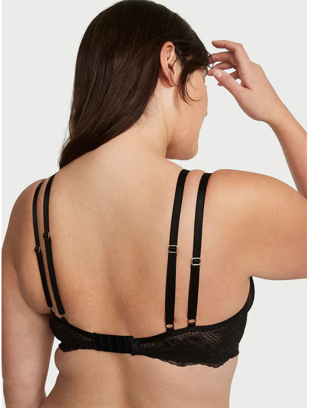 Комплект Білизни Victoria's Secret Very Sexy Fishnet Lace Unlined Low-Cut Demi Bra & Lace Adjustable V-String Panty_8