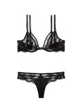 Комплект Білизни Victoria's Secret Very Sexy Fishnet Lace Unlined Low-Cut Demi Bra & Very Sexy Lace-Trim Thong Panty_2