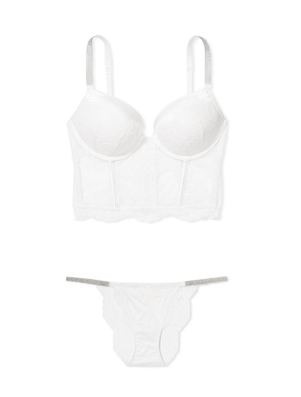 Комплект Білизни зі Стразами Victoria's Secret Very Sexy Bombshell Add-2-Cups Push-Up Corset Top & Cheekini Panty_2