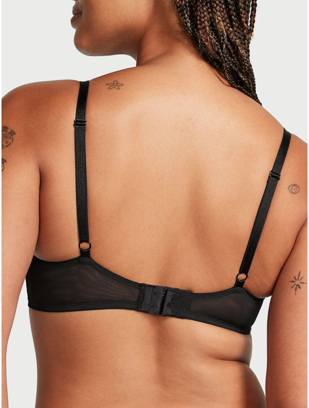 Комплект Білизни зі Стразами Victoria's Secret Very Sexy Shine Strappy Unlined Lace Low-Cut Demi Bra & Shine Strap Cutout Back Brazilian Panty_4
