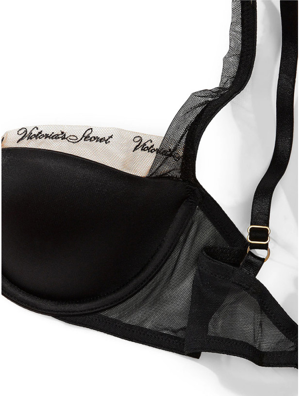 Комплект Білизни Victoria's Secret Very Sexy Smooth Logo Embroidery Lightly Lined Balconette Bra & Logo Embroidery Adjustable Thong Panty_4