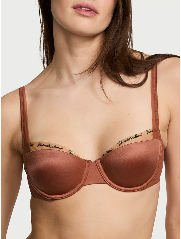 Комплект Білизни Victoria's Secret Very Sexy Smooth Logo Embroidery Lightly Lined Balconette Bra & Logo Embroidery Adjustable Thong Panty_4