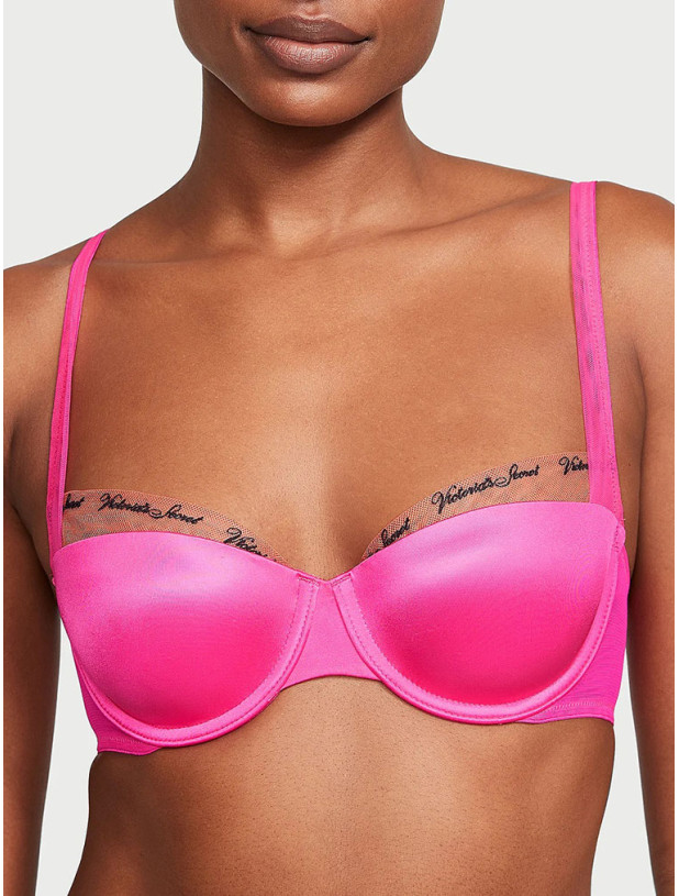 Комплект Білизни Victoria's Secret Very Sexy Smooth Logo Embroidery Lightly Lined Balconette Bra & Logo Embroidery Adjustable Thong Panty_2