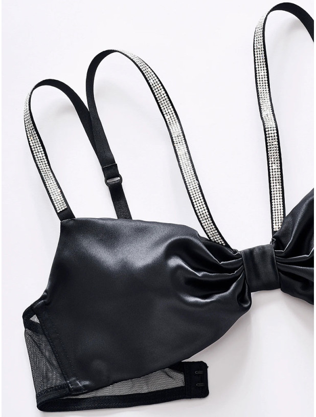 Комплект Білизни зі Стразами Victoria's Secret Very Sexy Shine Bow Satin Bralette & Shine Bow Satin Crotchless V-String Panty_8