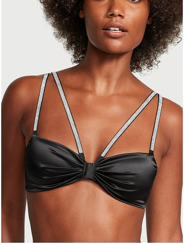 Комплект Білизни зі Стразами Victoria's Secret Very Sexy Shine Bow Satin Bralette & Shine Bow Satin Crotchless V-String Panty_4