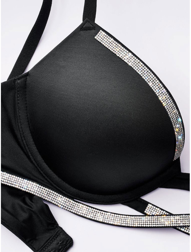 Комплект Білизни зі Стразами Victoria's Secret Very Sexy Shine Cradle Push-Up Bra & Double Shine Strap Smooth Thong Panty_4