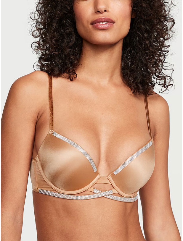Комплект Білизни зі Стразами Victoria's Secret Very Sexy Shine Cradle Push-Up Bra & Shine Chain Strap Lace Brazilian Panty_5