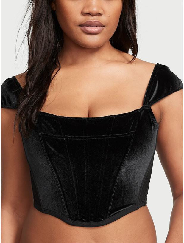 Комплект Білизни з Корсетом Victoria's Secret Dream Angels Velvet Corset Top & Velvet V-String Panty_7