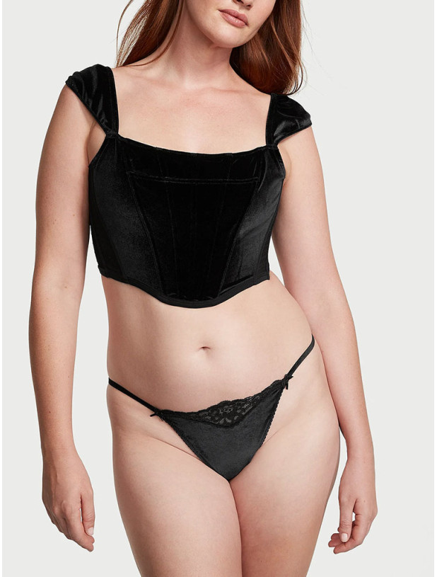 Комплект Білизни з Корсетом Victoria's Secret Dream Angels Velvet Corset Top & Velvet V-String Panty_9