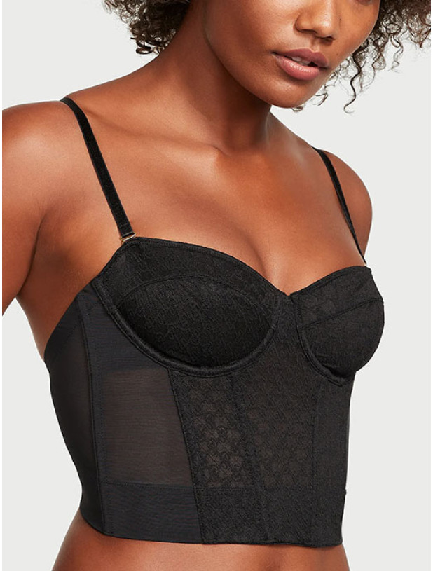 Комплект Білизни з Корсетом Victorias Secret Very Sexy Icon by Victoria's Secret VS Archives Monogram Corset Top & Lace Adjustable String Thong Panty_3