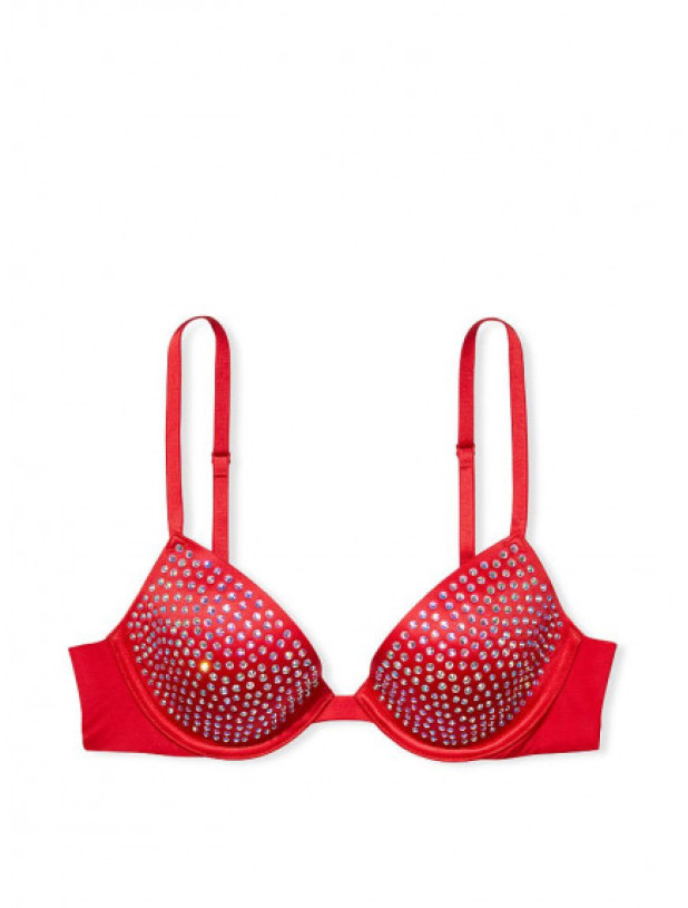 Комплект Білизни зі Стразами Victoria's Secret Very Sexy Lightly Lined Embellished Demi Bra & Subtle Shine V-String Panty_5