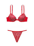 Комплект Білизни зі Стразами Victoria's Secret Very Sexy Lightly Lined Embellished Demi Bra & Subtle Shine V-String Panty_4