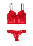 Комплект Білизни зі Стразами Victoria's Secret Very Sexy Shine Strap Push-Up Corset Top & Lace Cutout Thong Panty_2