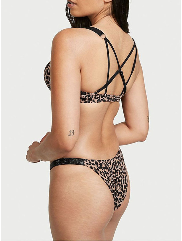 Купальник Пуш-ап со Стразами Victoria's Secret Shine Strap Bombshell Push-Up Bikini Top & Brazilian Bikini Bottom_2