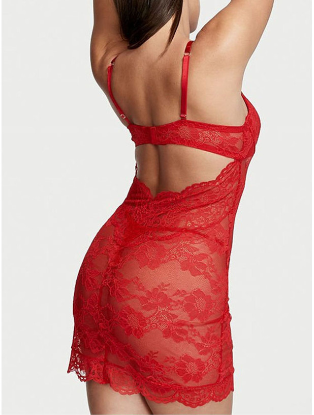 Пеньюар Міні-сліп зі Стразами Victoria's Secret Wicked Unlined Bling Strap Lace Cupped Mini Slip_2