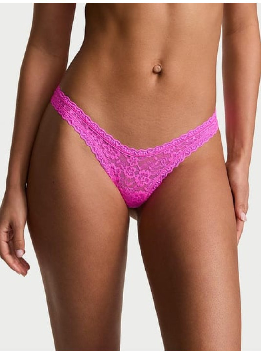 Трусики Стринги Кружевные Victoria's Secret The Lacie Lace Ultra-Mini Scoop Thong Panty