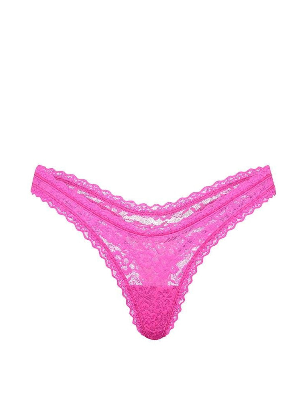 Трусики Стринги Кружевные Victoria's Secret The Lacie Lace Ultra-Mini Scoop Thong Panty_3