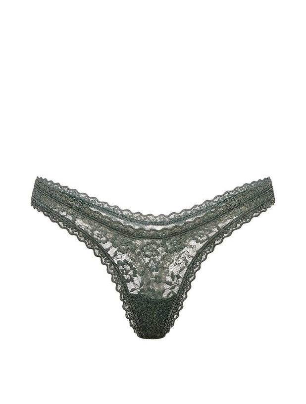 Трусики Стринги Кружевные Victoria's Secret The Lacie Lace Ultra-Mini Scoop Thong Panty_3