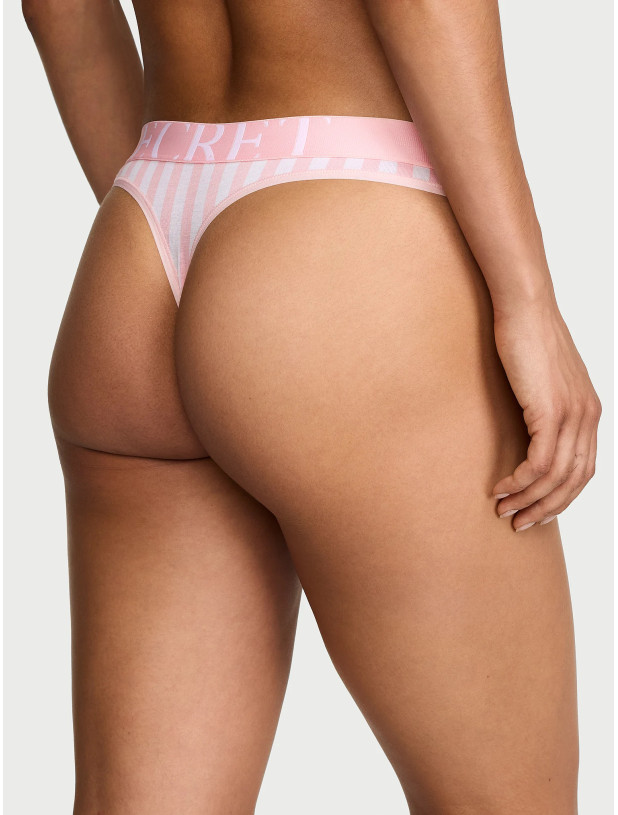 Трусики Стринги Victoria's Secret Logo Cotton Thong Panty_2