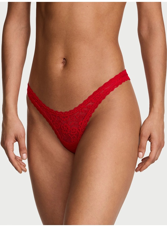 Трусики Стрінги Мереживні Victoria's Secret The Lacie Lace Ultra-Mini Scoop Thong Panty