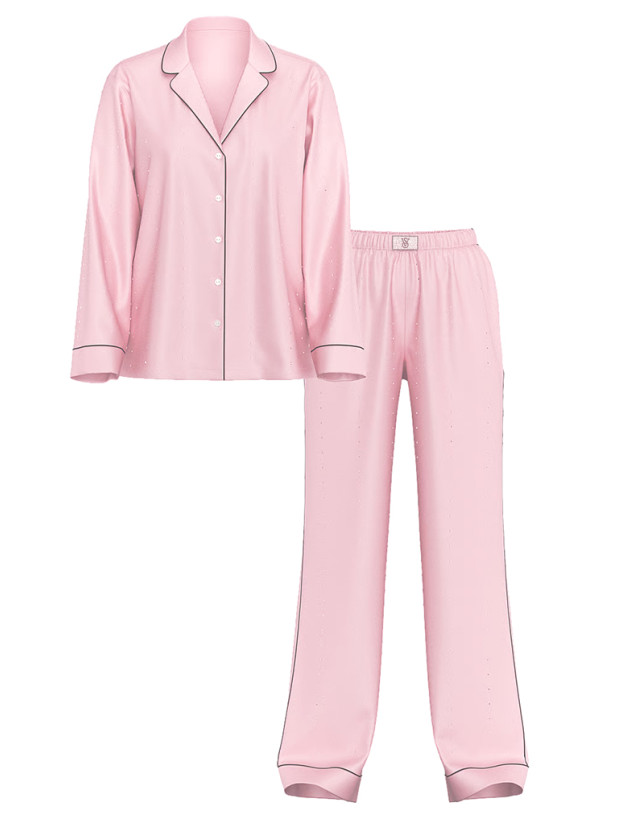 Піжама Victoria's Secret Signature Satin Shine Long Pajama Set_4