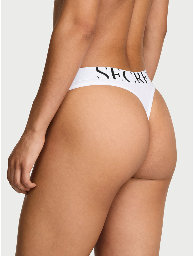 Трусики Стринги Victoria's Secret Logo Cotton Thong Panty_2