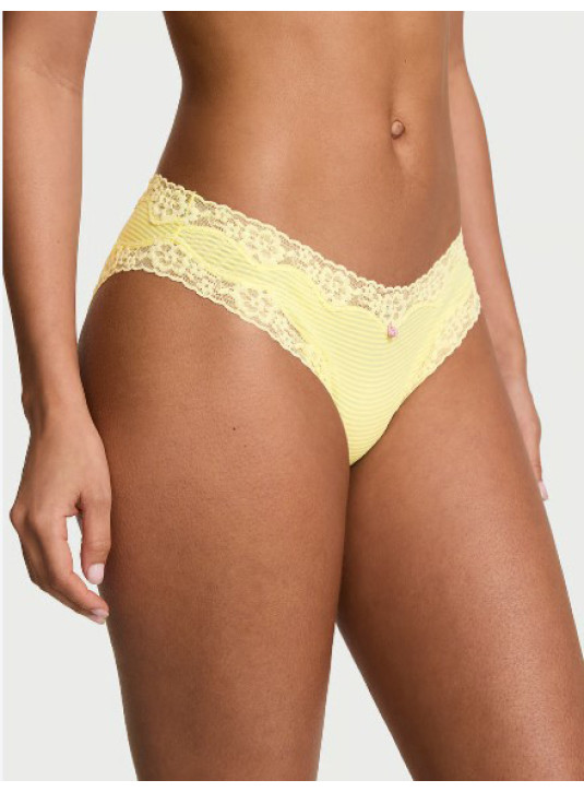 Бавовняні Трусики Бікіні Victoria's Secret Lace Waist Cotton Bikini Panty