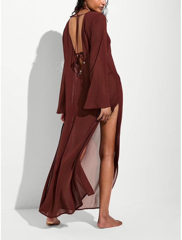 Туника для Пляжа Victoria's Secret Swim Beachwear Sheer Crinkle Plunge Caftan_2
