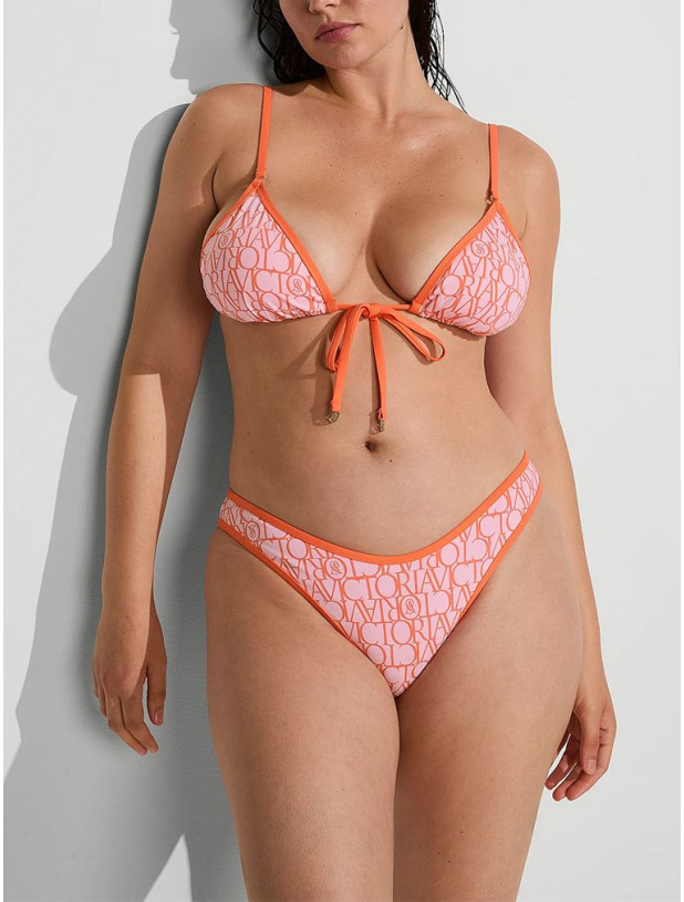 Купальник Бикини Треугольник Victoria's Secret Logo Tie-Front Triangle Bikini Top & Brazilian Bikini Bottom_3