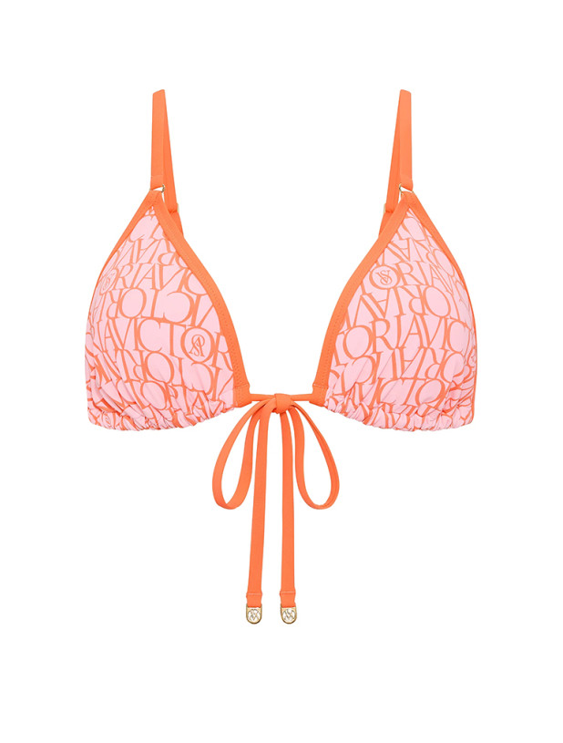 Купальник Бикини Треугольник Victoria's Secret Logo Tie-Front Triangle Bikini Top & Brazilian Bikini Bottom_5
